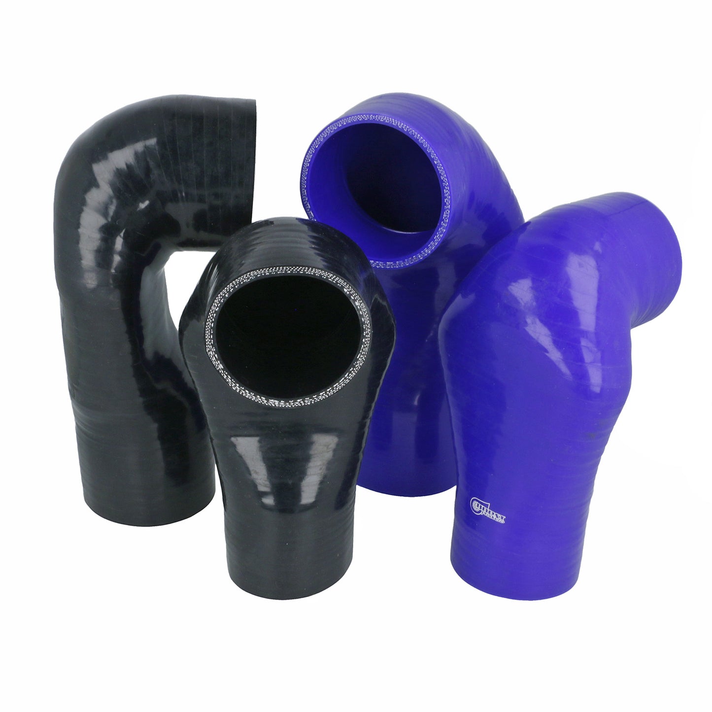 BOOST Products Cobra Head Silicone Hose 90 degree Elbow 63.5mm (2.5"), blue