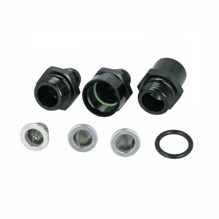 BOOST Products Turbocharger Oil Filter Kit -04 AN (Micron 30/80/150), black