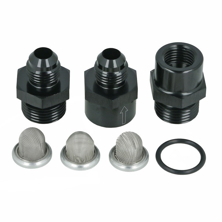 BOOST Products Turbocharger Oil Filter Kit -06 AN (Micron 30/80/150), black