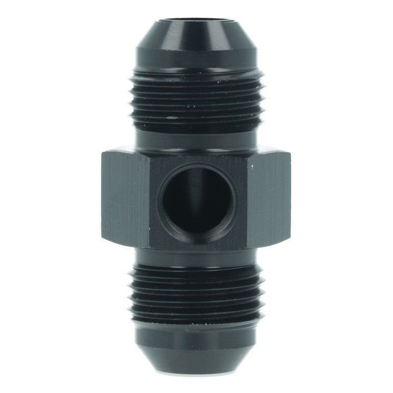 BOOST Products Adapter -08 AN male to -08 AN male with Port 1/8" NPT, black