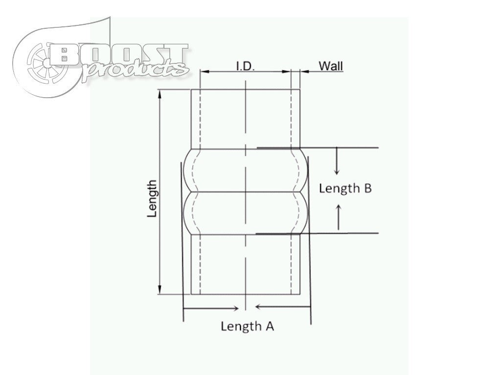 BOOST Products Silicone Coupler with Double Hump, 45mm (1.775") ID, black
