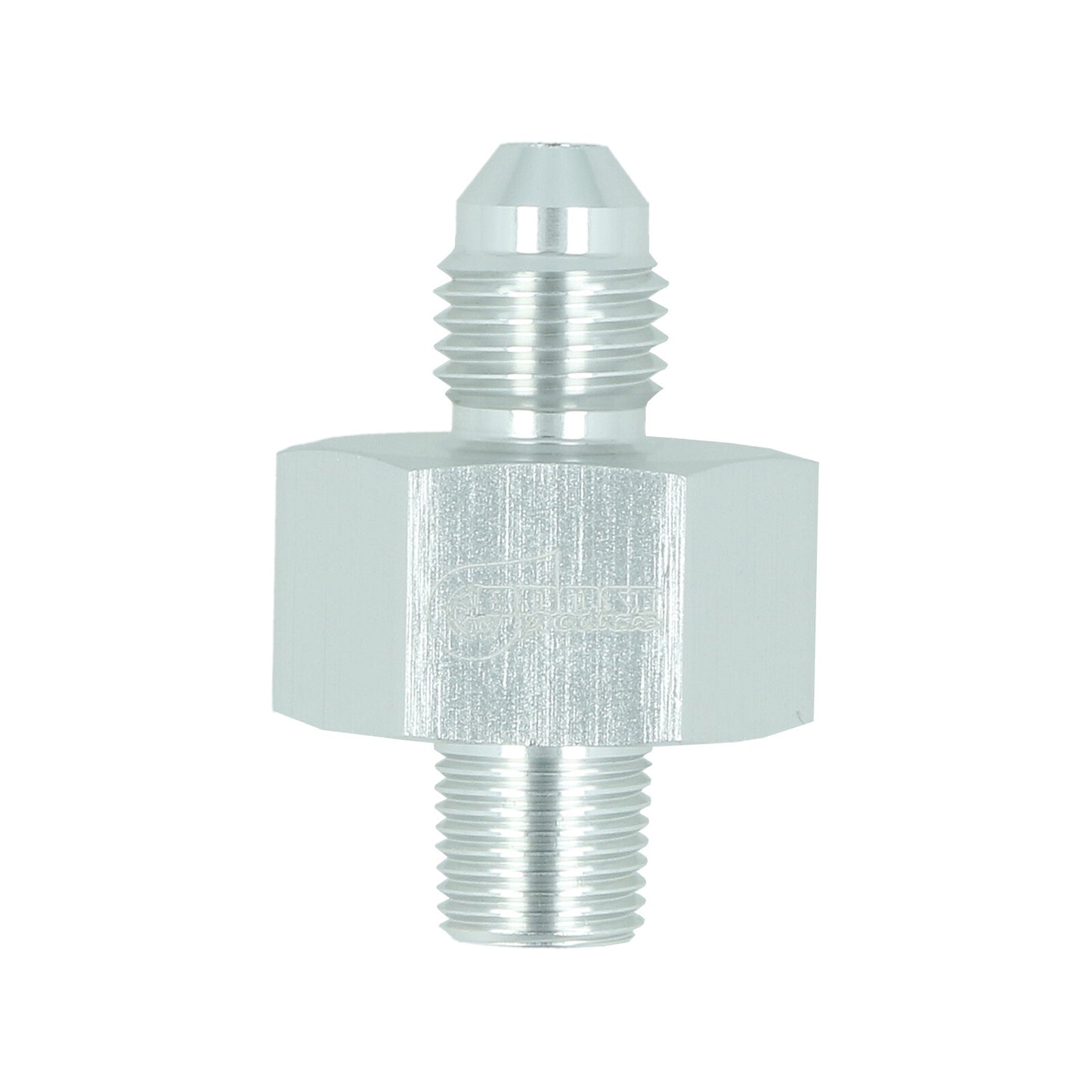 BOOST Products Adapter -04 AN male to 1/8" NPT male with Port 1/8" NPT, silver