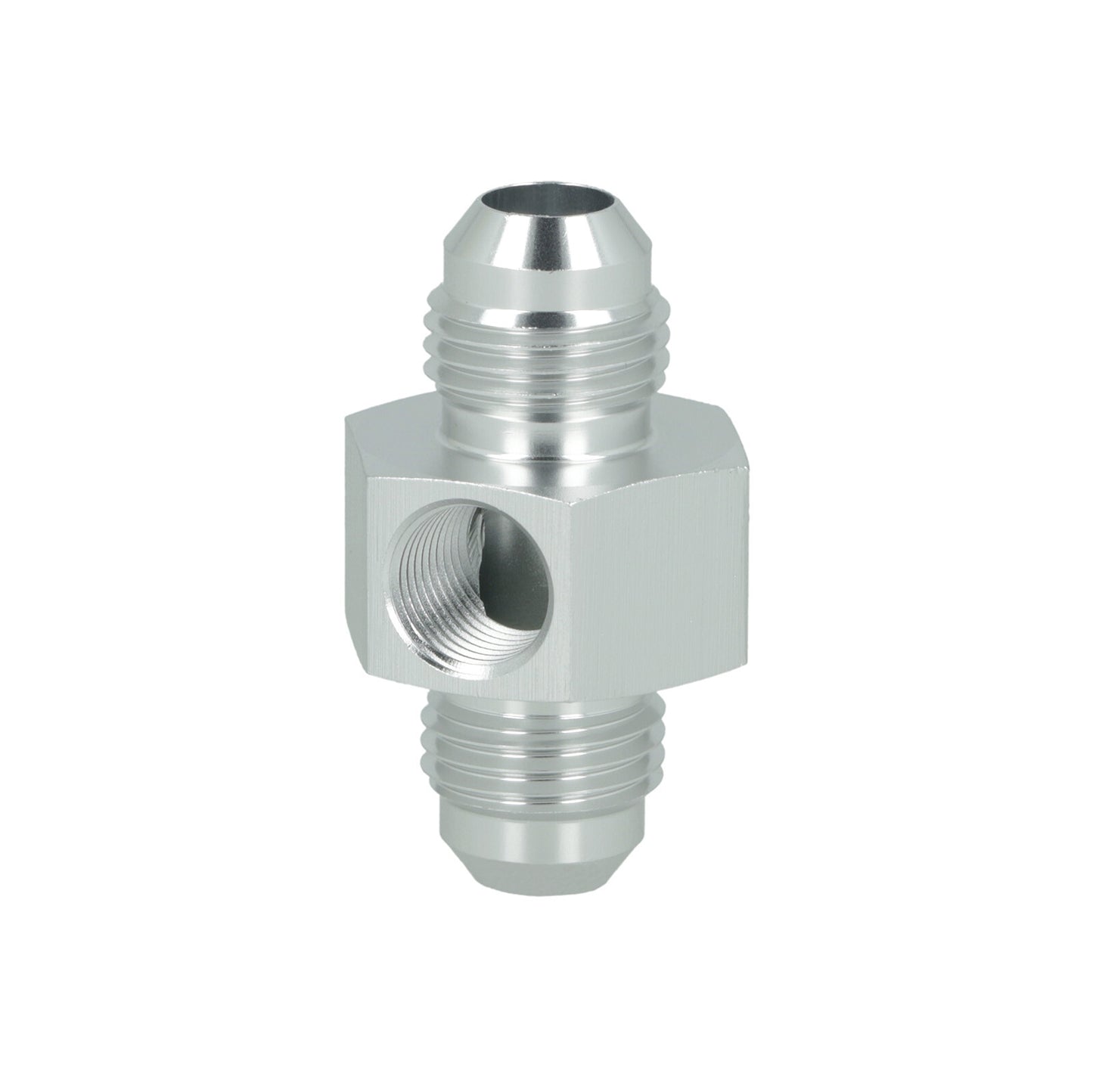BOOST Products Adapter -06 AN male to -06 AN male with Port 1/8" NPT, silver
