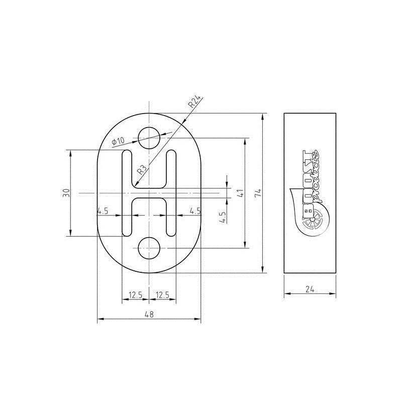 BOOST Products Exhaust Rubbers Red - heat resistant (3 pieces per package)