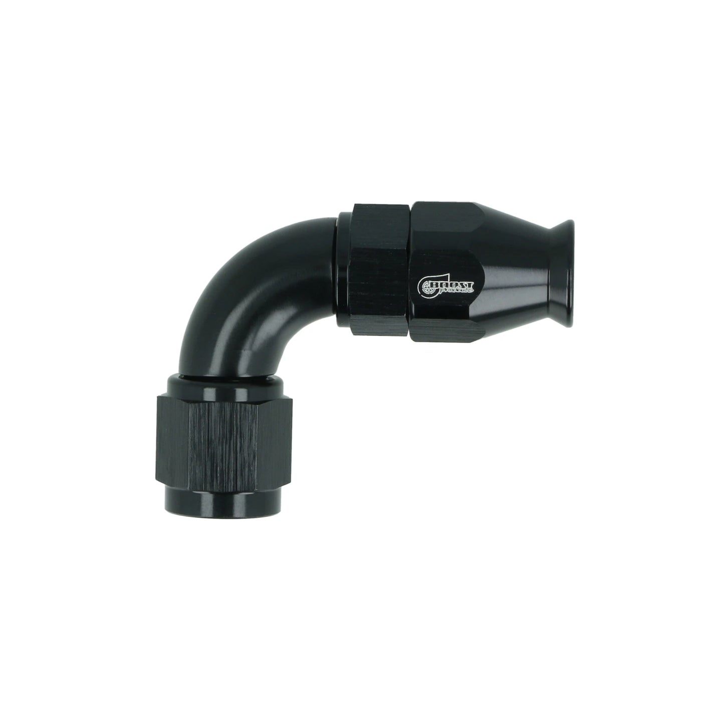 BOOST Products High Flow PTFE Swivel Hose End -04 AN - 90 degree, black