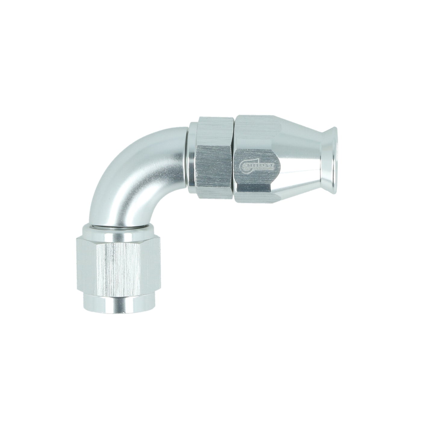 BOOST Products High Flow PTFE Swivel Hose End -04 AN - 90 degree, silver