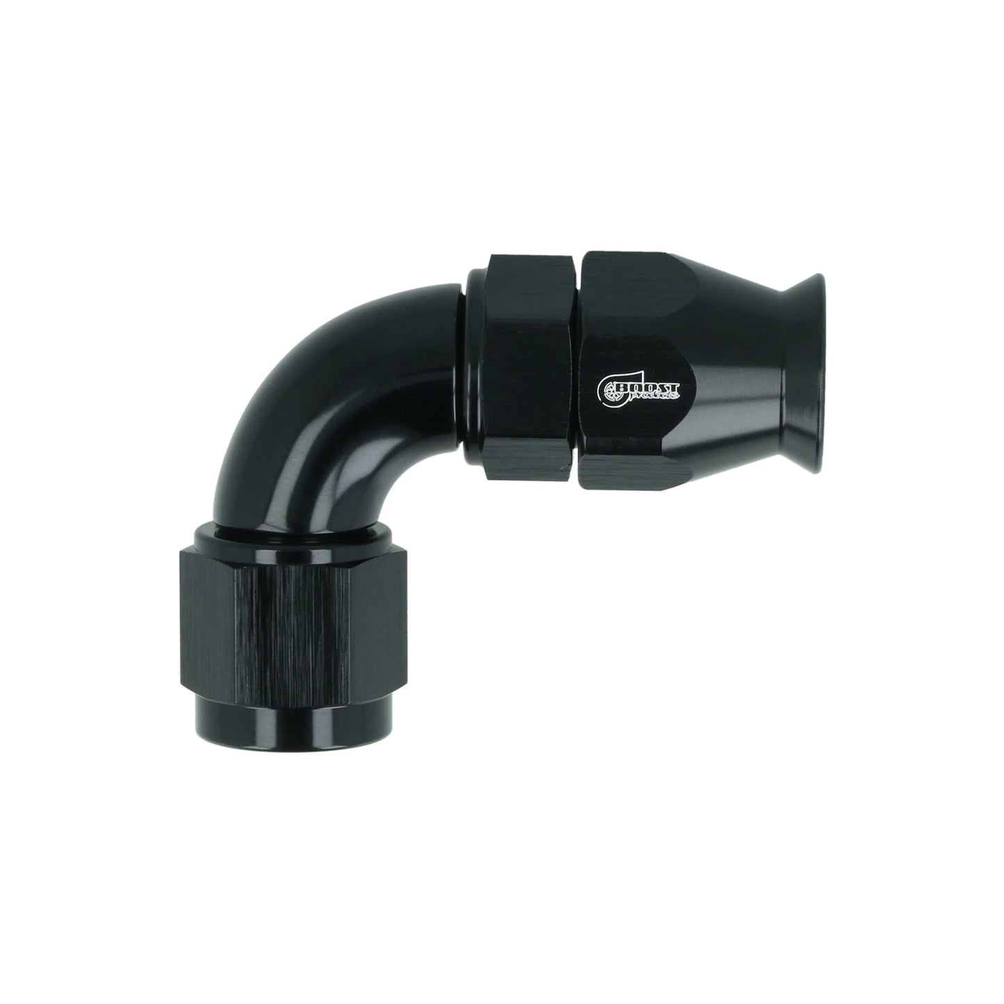 BOOST Products High Flow PTFE Swivel Hose End -06 AN - 90 degree, black