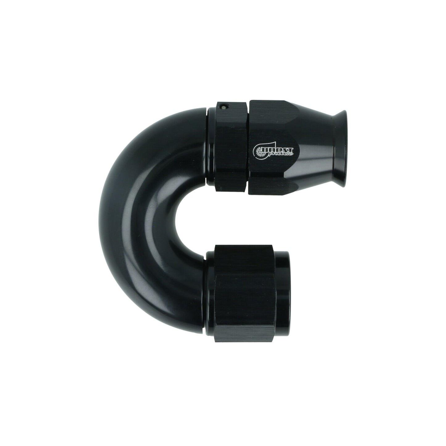 BOOST Products High Flow PTFE Swivel Hose End -08 AN - 180 degree, black