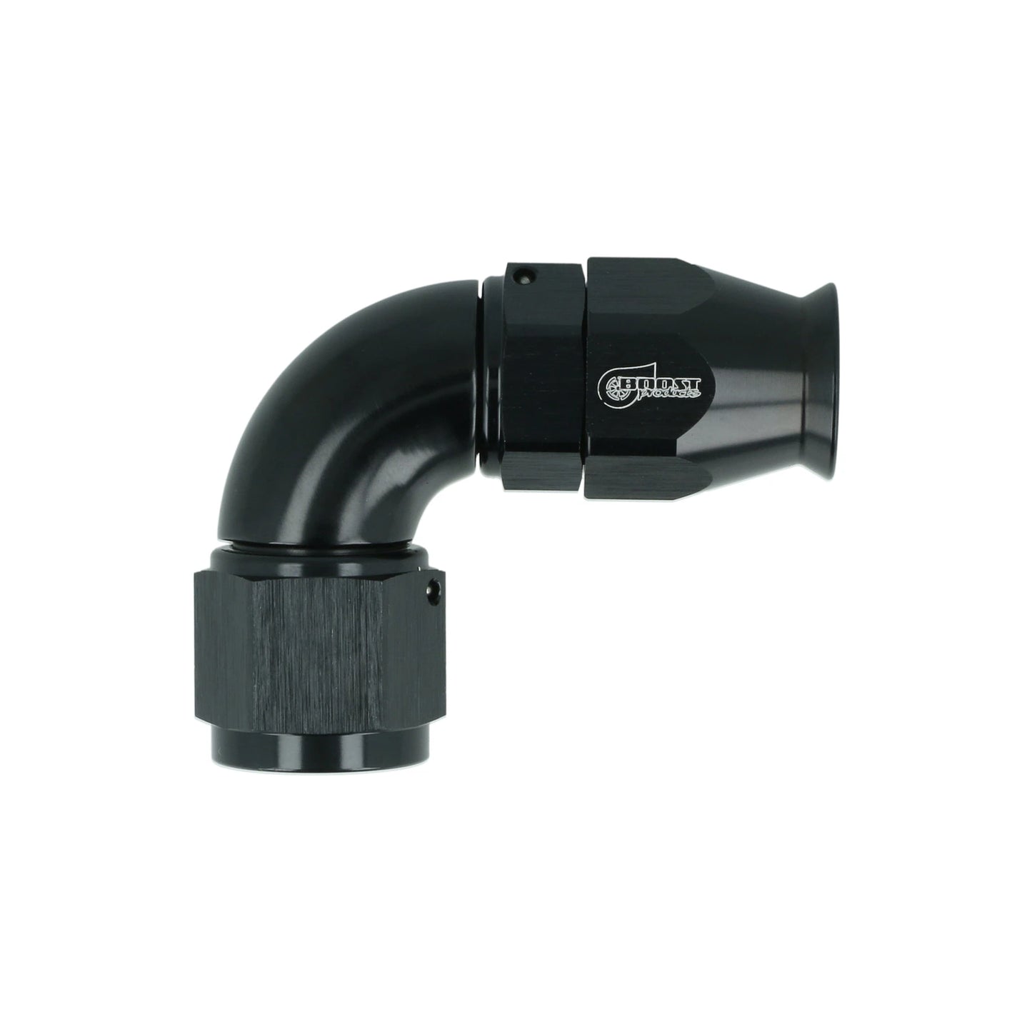 BOOST Products High Flow PTFE Swivel Hose End -08 AN - 90 degree, black