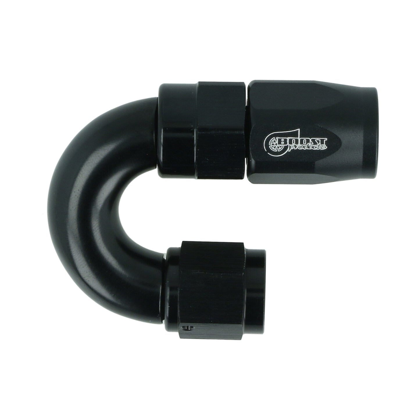 BOOST Products High Flow Swivel Hose End -04 AN - 180 degree, black