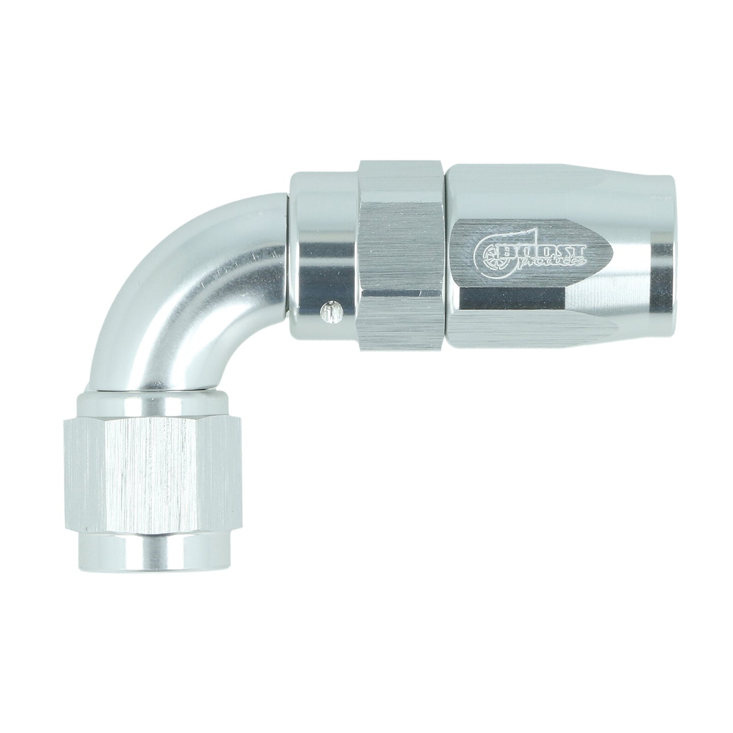 BOOST Products High Flow Swivel Hose End -04 AN - 90 degree, silver