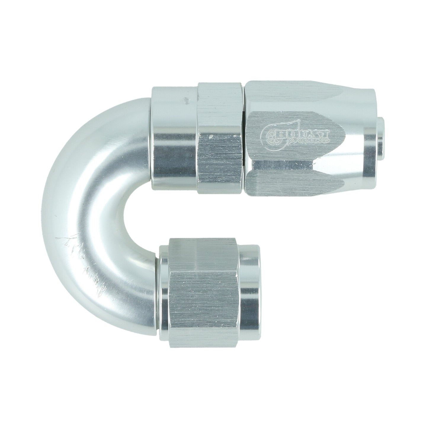 BOOST Products High Flow Swivel Hose End -06 AN - 180 degree, silver