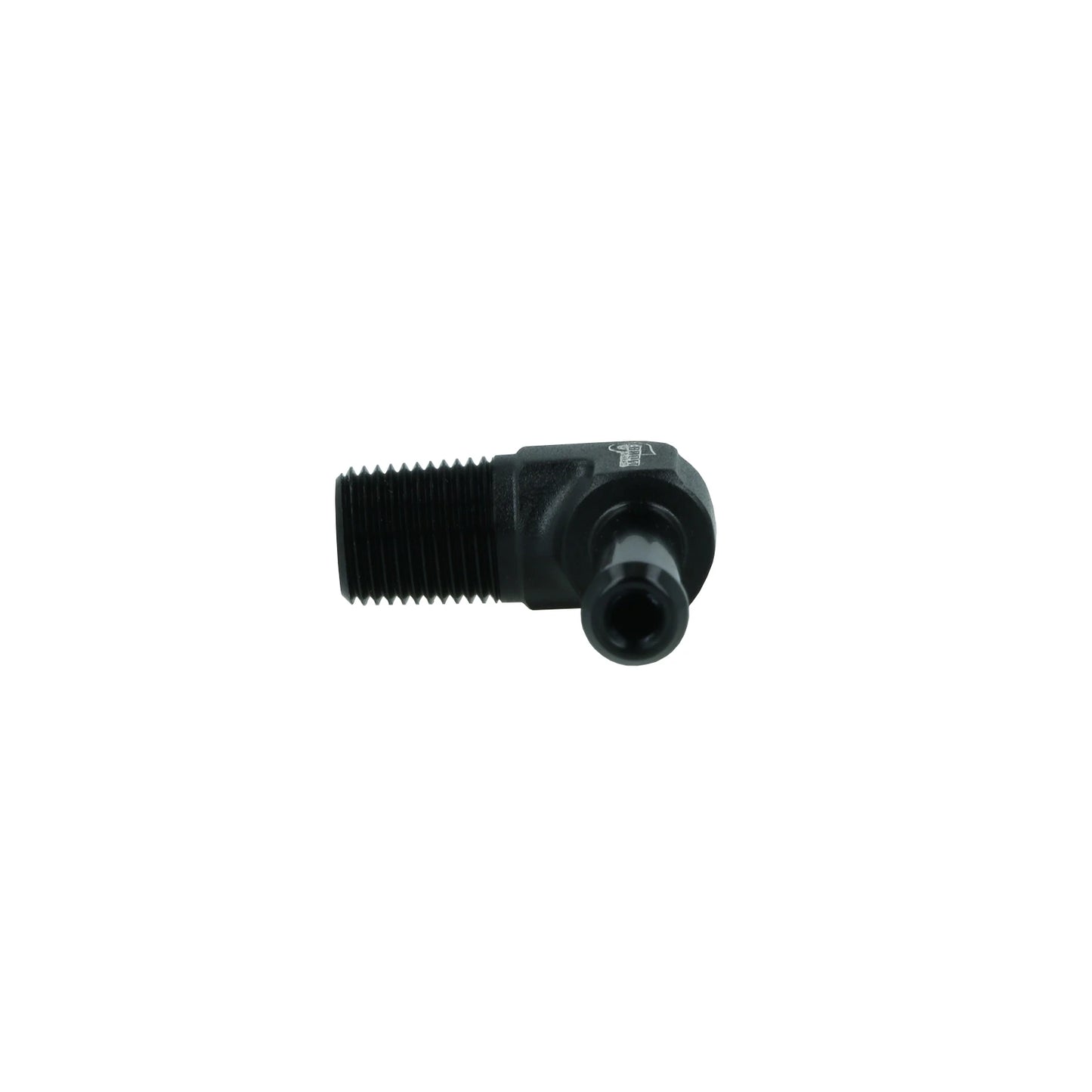 BOOST Products Screw-in Adapter 90 degree 1/8" NPT male to Hose Fitting 6mm (0.225"), black