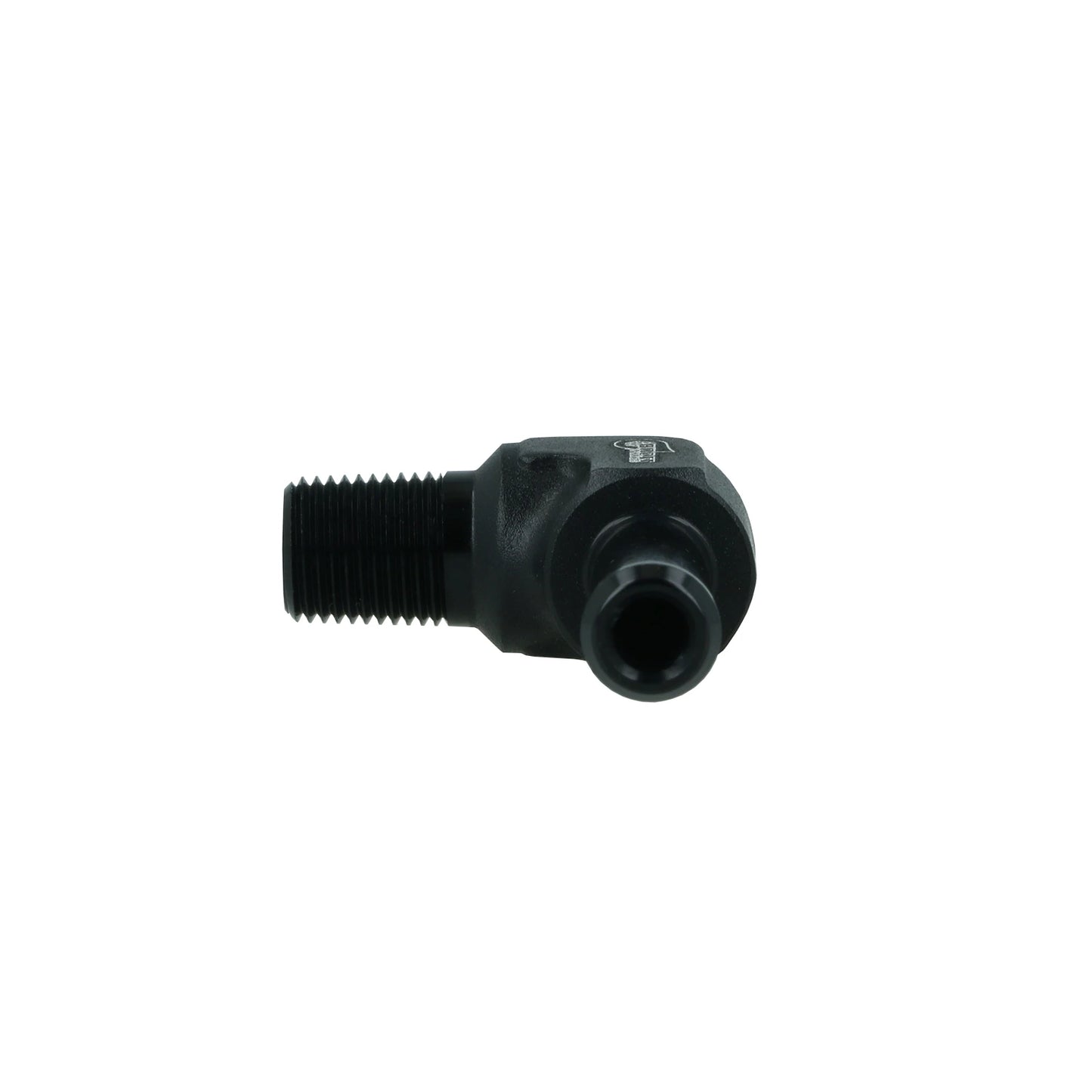BOOST Products Screw-in Adapter 90 degree 1/8" NPT male to Hose Fitting 8mm (0.325"), black