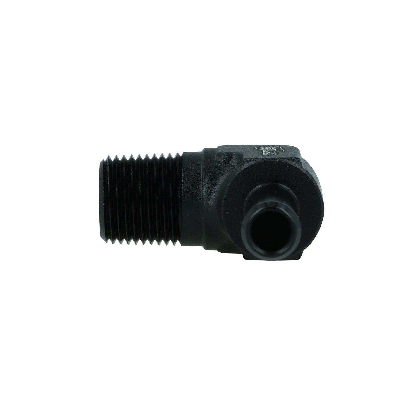 BOOST Products Screw-in Adapter 90 degree 3/8" NPT male to Hose Fitting 8mm (0.325"), black