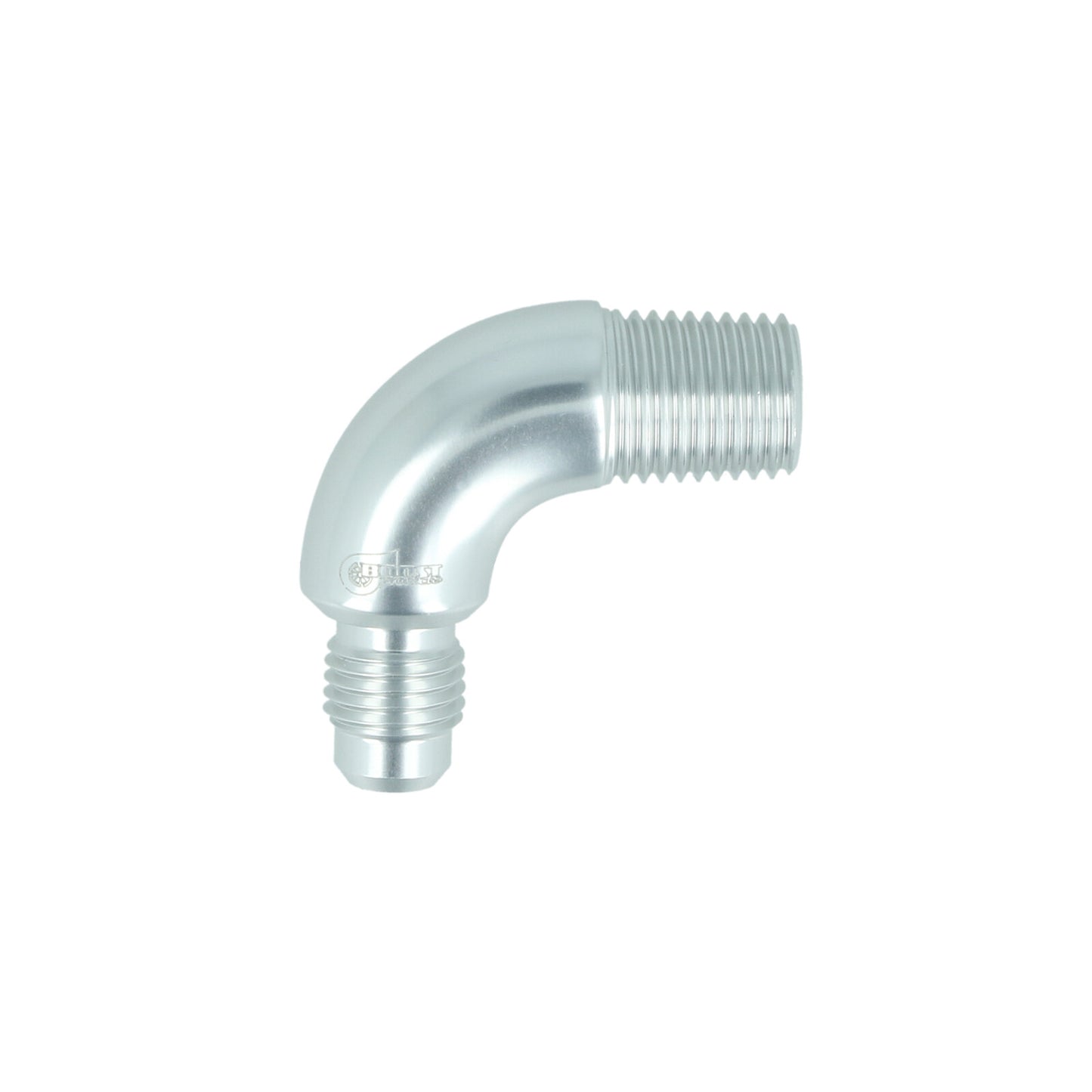 BOOST Products Adapter -04 AN male to 1/4" NPT male - 90 degree, silver