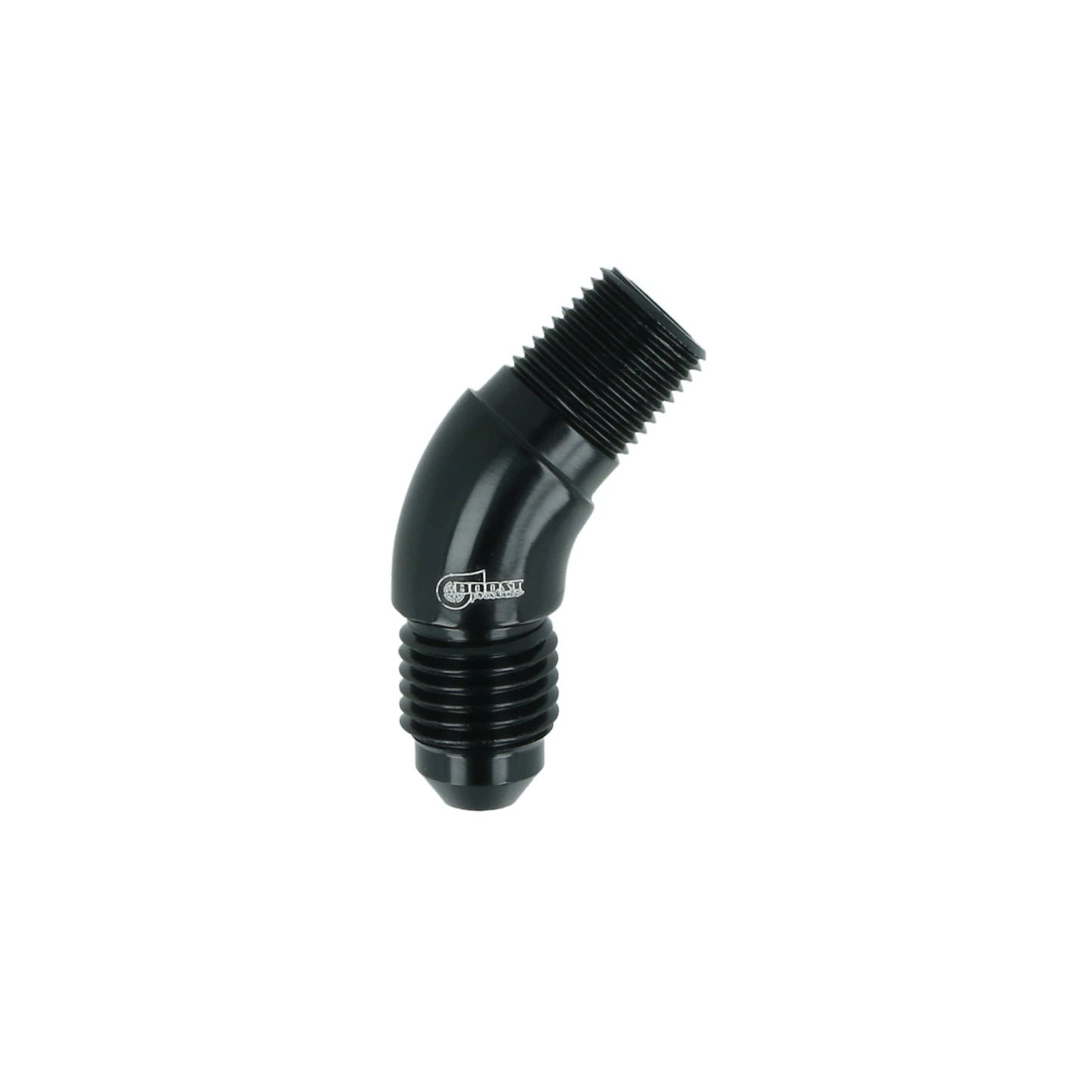 BOOST Products Adapter -04 AN male to 1/8" NPT male - 45 degree, black