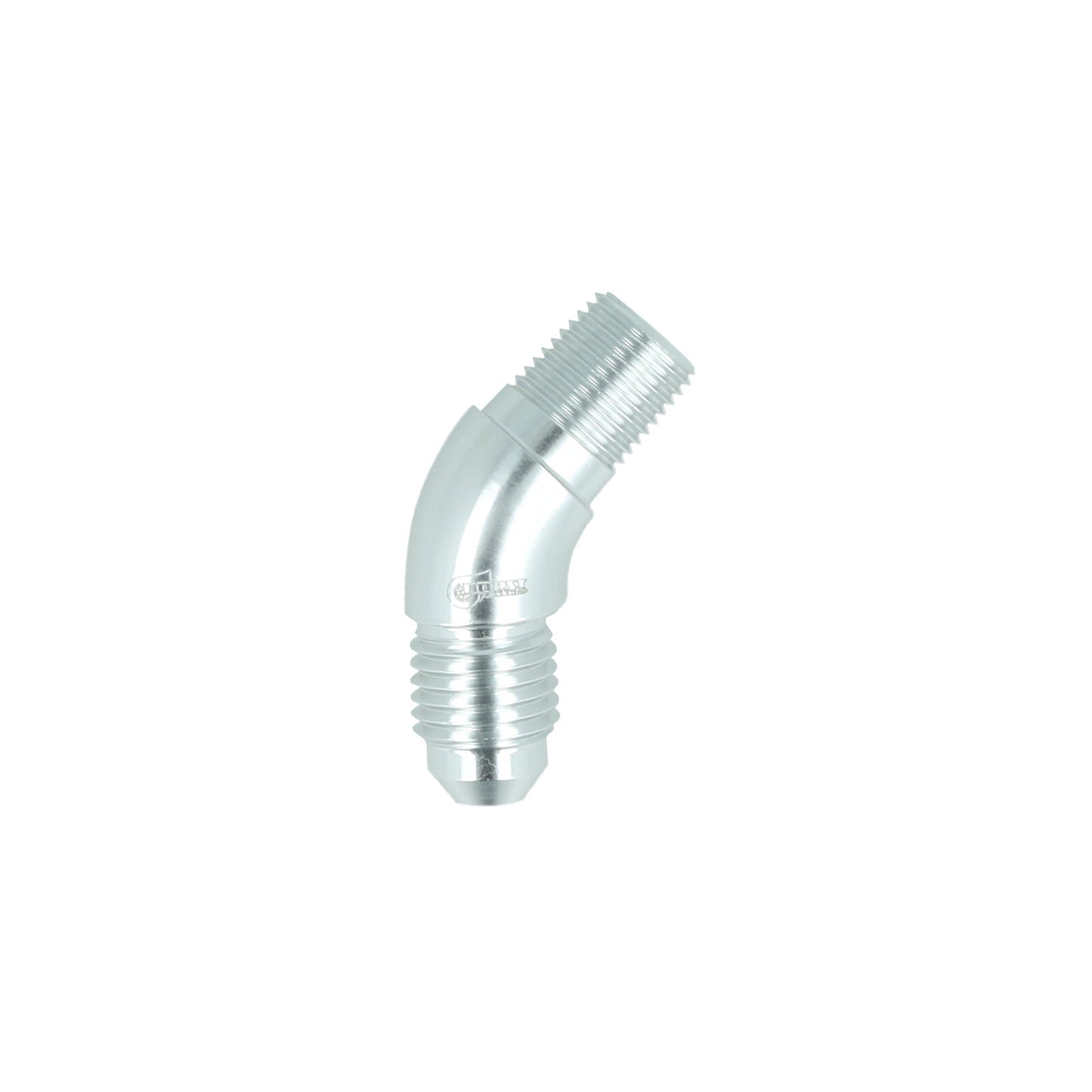 BOOST Products Adapter -04 AN male to 1/8" NPT male - 45 degree, silver