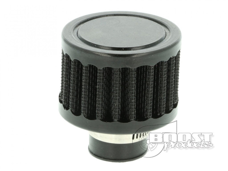BOOST Products Crankcase Breather Filter with 15/32" ID Connection, Black