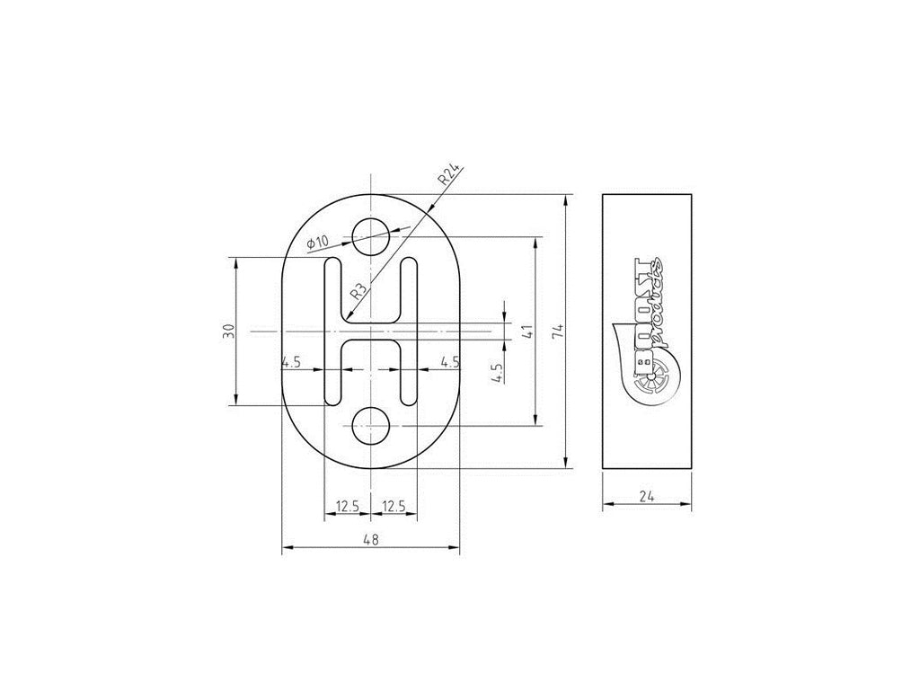 BOOST Products Exhaust Rubbers Red - heat resistant (3 pieces per package)