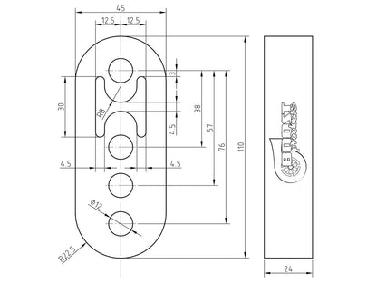 BOOST Products Exhaust Rubber blue - heat resistant (1 piece per package)