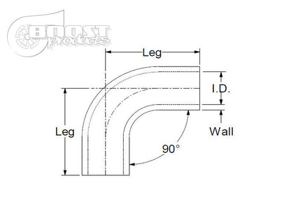 BOOST Products Silicone Elbow 90 Degrees, 3-3/8" ID, Black