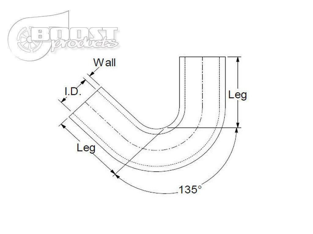 BOOST Products Silicone Elbow 135 Degrees, 3/4" ID, Black