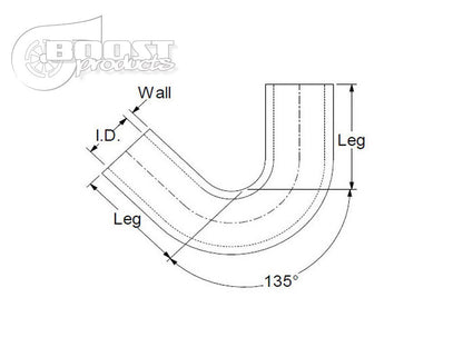 BOOST Products Silicone Elbow 135 Degrees, 3-1/2" ID, Black