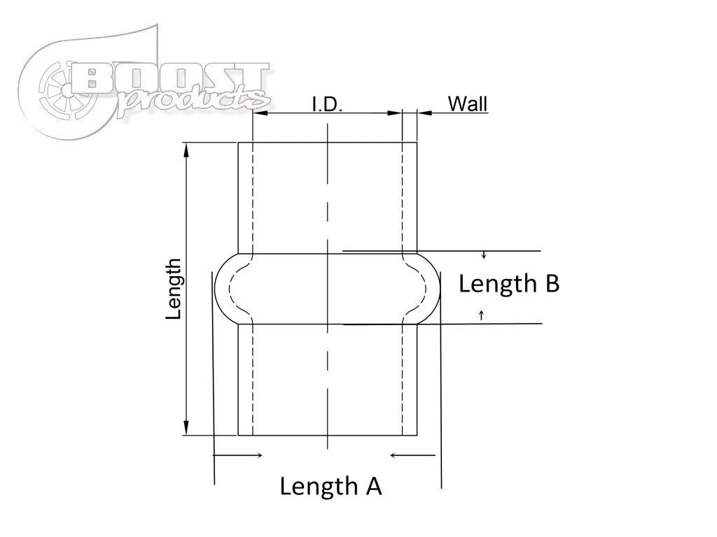 BOOST Products Silicone Coupler with single Hump, 2-1/8" ID, Black