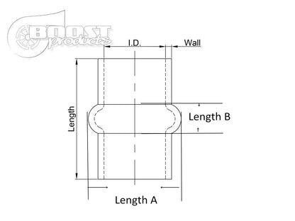 BOOST Products Silicone Coupler with single Hump, 2-1/8" ID, Black