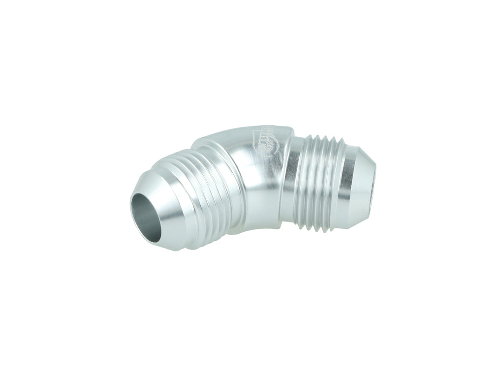 BOOST Products High Flow Adapter Union -08 AN male to -08 AN male - 45 degree, silver