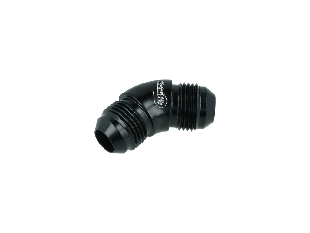 BOOST Products High Flow Adapter Union -08 AN male to -08 AN male - 45 degree, black