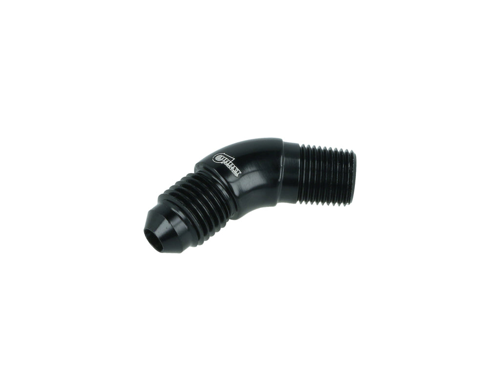 BOOST Products Adapter -04 AN male to 1/8" NPT male - 45 degree, black