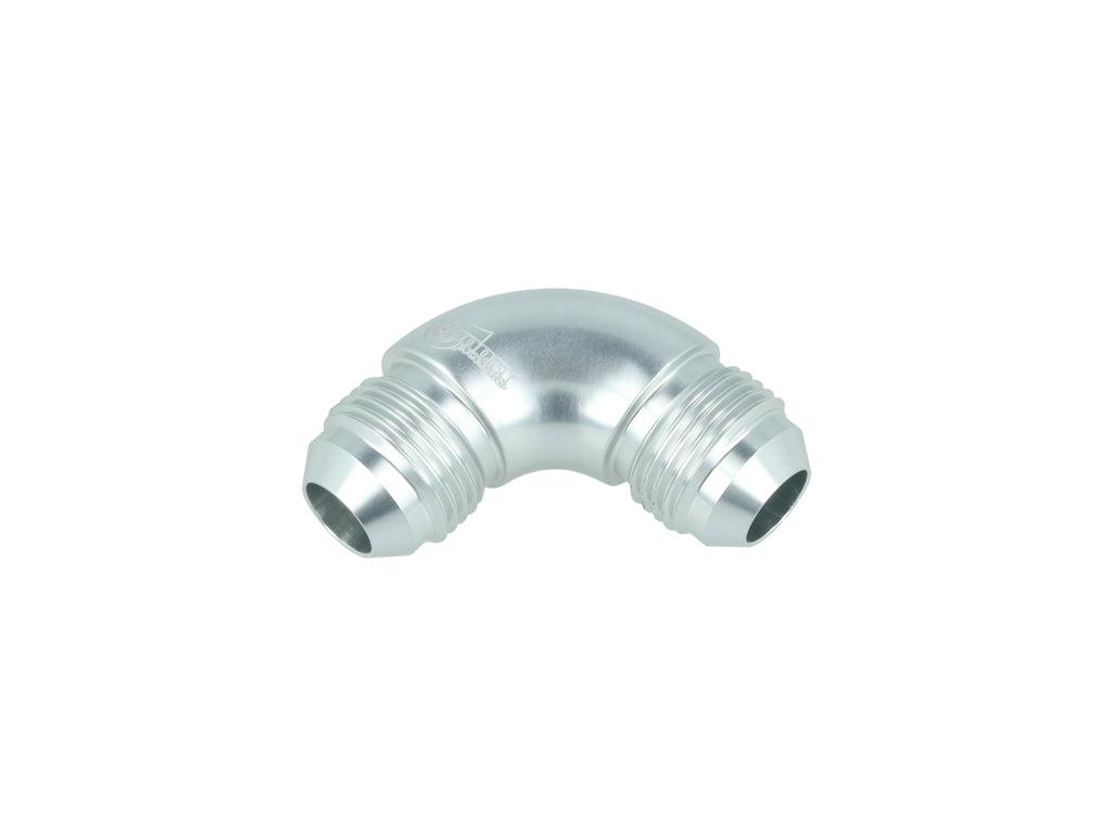 BOOST Products High Flow Adapter Union -08 AN male to -08 AN male - 90 degree, silver