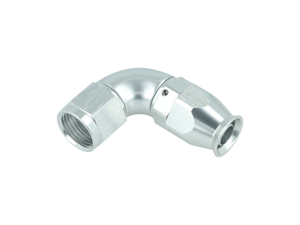 BOOST Products High Flow PTFE Swivel Hose End -08 AN - 90 degree, silver
