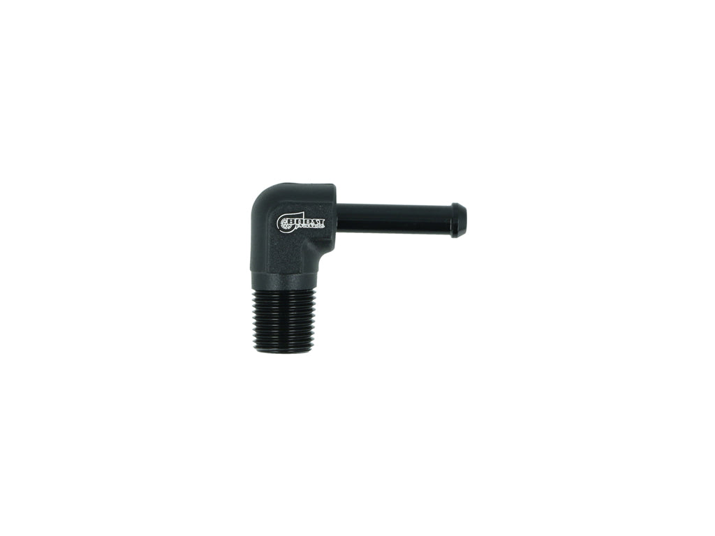 BOOST Products Screw-in Adapter 90 degree 1/8" NPT male to Hose Fitting 5mm (0.2"), black