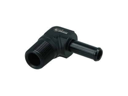 BOOST Products Screw-in Adapter 90 degree 3/8" NPT male to Hose Fitting 8mm (0.325"), black