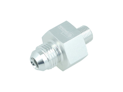 BOOST Products Adapter -06 AN male to 1/8" NPT male with Port 1/8" NPT, silver