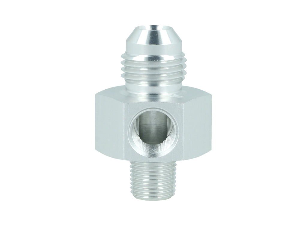 BOOST Products Adapter -06 AN male to 1/8" NPT male with Port 1/8" NPT, silver
