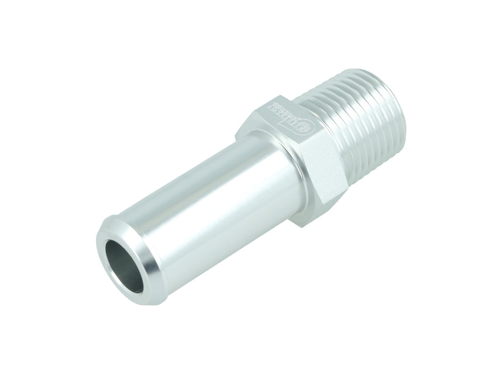 BOOST Products Screw-in Adapter 1/8" NPT male to Hose Connection 19mm (0.75"), silver