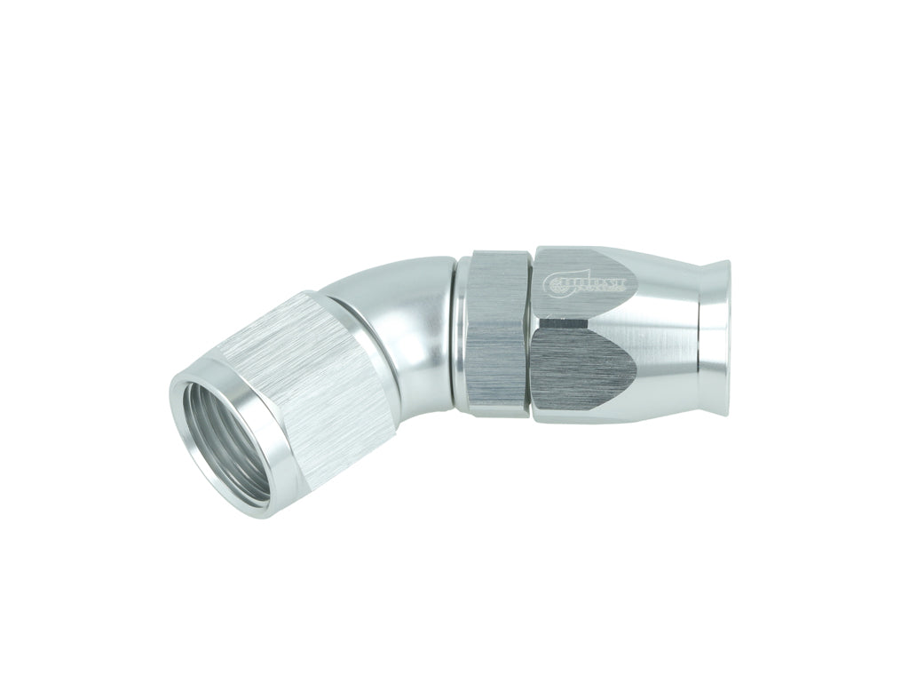 BOOST Products High Flow PTFE Swivel Hose End -10 AN - 45 degree, silver