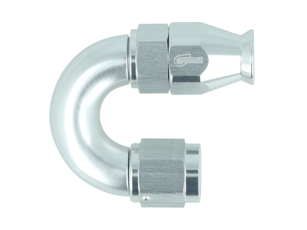 BOOST Products High Flow PTFE Swivel Hose End -04 AN - 180 degree, silver