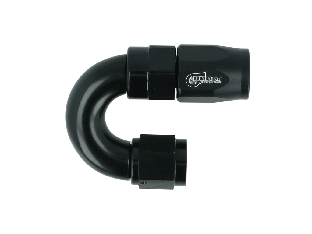 BOOST Products High Flow Swivel Hose End -04 AN - 180 degree, black