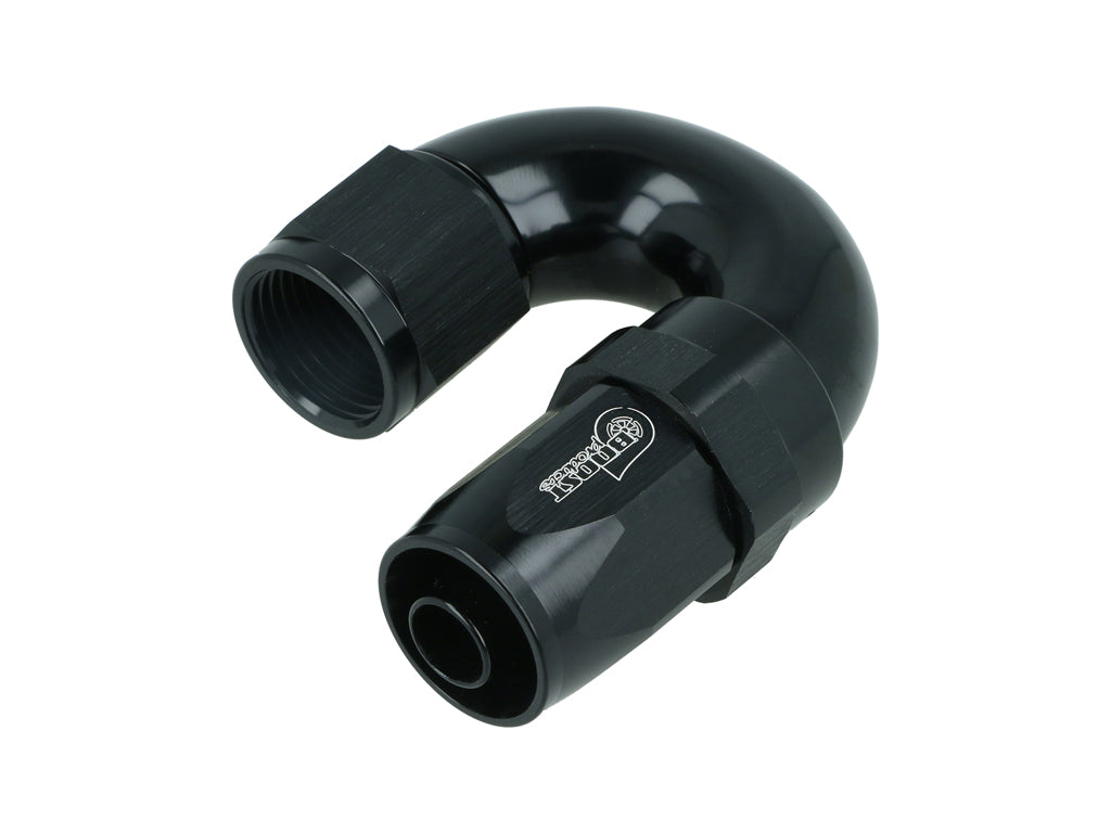 BOOST Products High Flow Swivel Hose End -08 AN - 180 degree, black