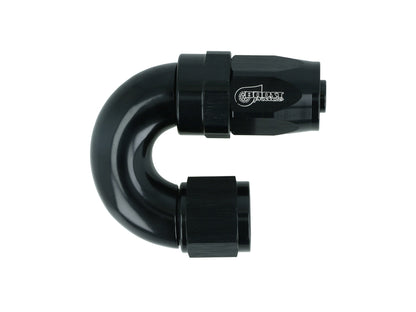 BOOST Products High Flow Swivel Hose End -08 AN - 180 degree, black