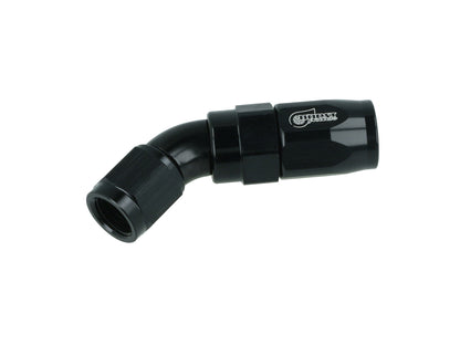 BOOST Products High Flow Swivel Hose End -04 AN - 45 degree, black