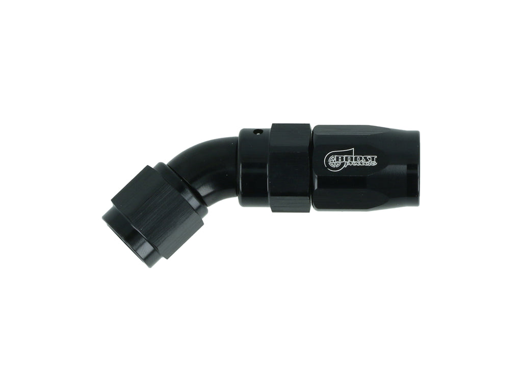 BOOST Products High Flow Swivel Hose End -04 AN - 45 degree, black