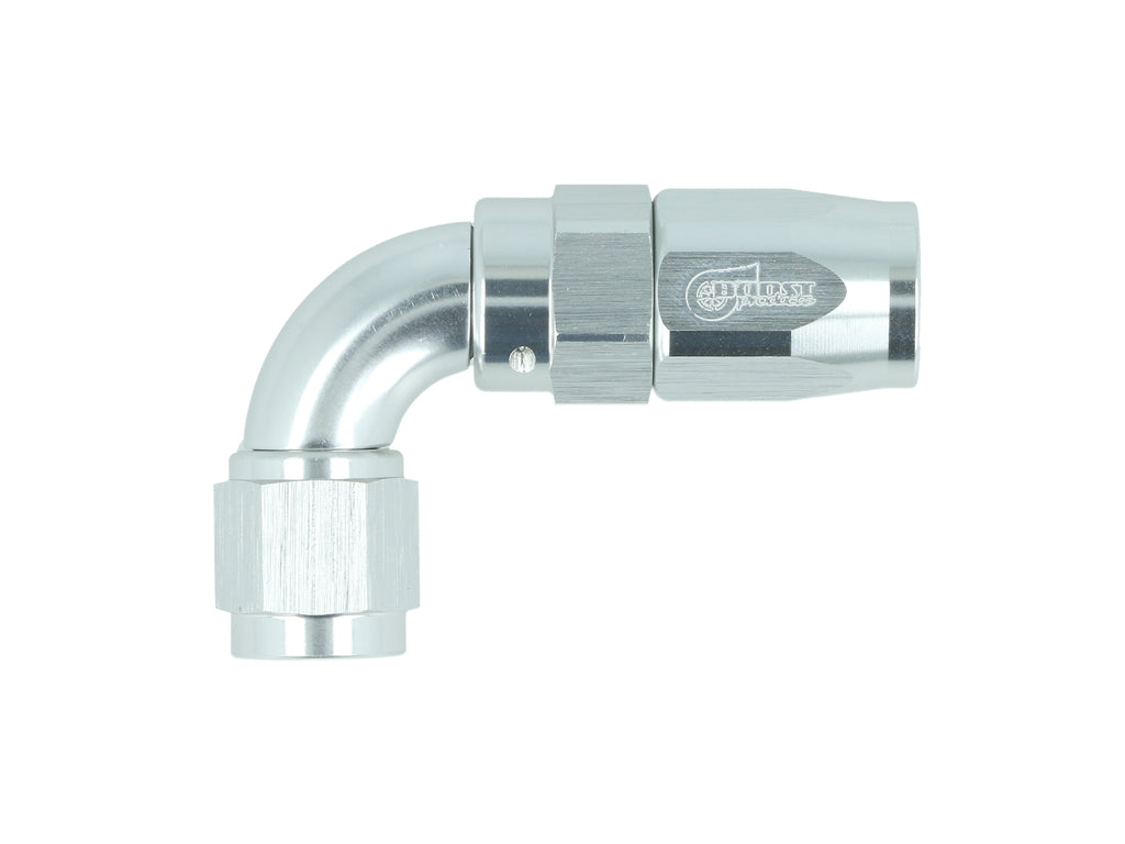 BOOST Products High Flow Swivel Hose End -04 AN - 90 degree, silver