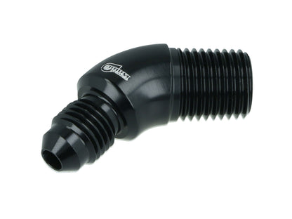 BOOST Products Adapter -04 AN male to 1/4" NPT male - 45 degree, black