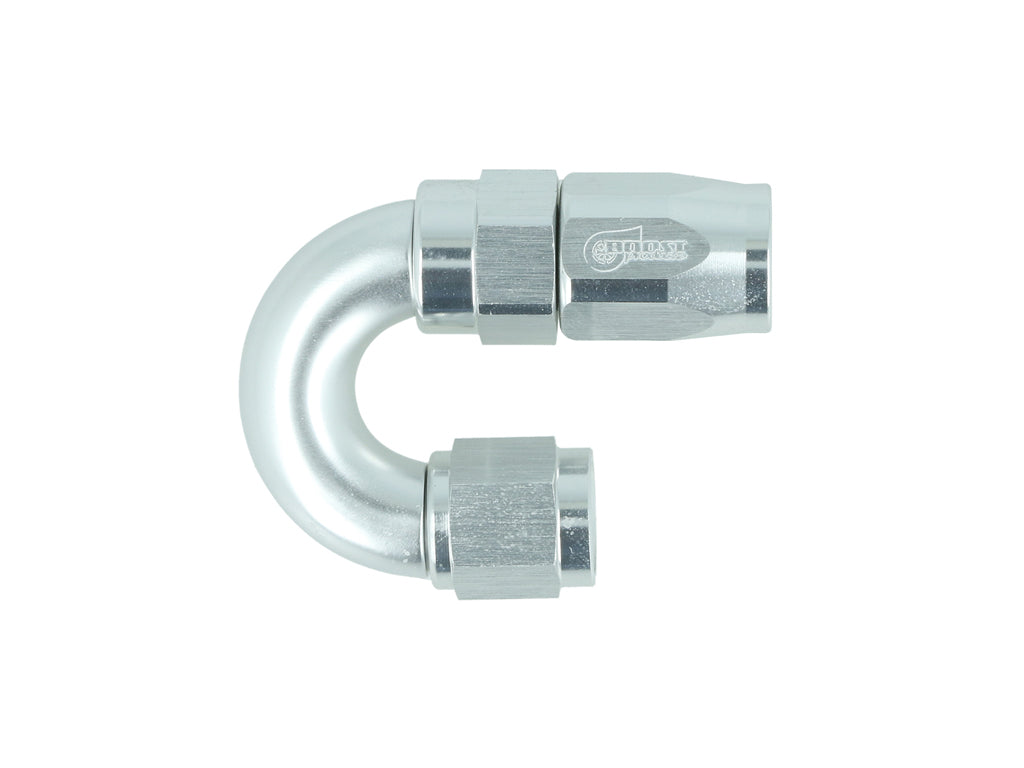 BOOST Products High Flow Swivel Hose End -04 AN - 180 degree, silver